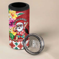 Santa Surf Mele Kalikimaka Personalized 4 in 1 Can Cooler Tumbler Aloha Tropical Christmas Vibes - Polynesian Pride