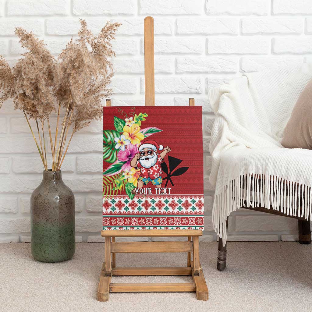 Santa Surf Mele Kalikimaka Personalized Canvas Wall Art Aloha Tropical Christmas Vibes - Polynesian Pride