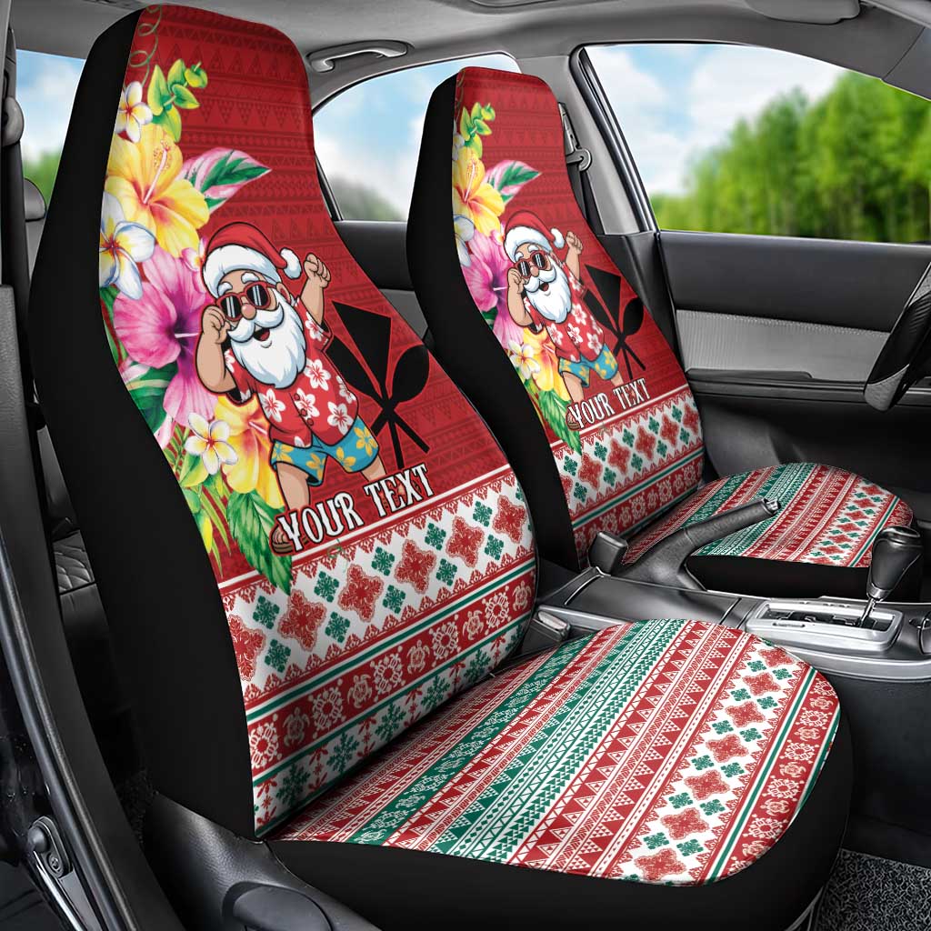 Santa Surf Mele Kalikimaka Personalized Car Seat Cover Aloha Tropical Christmas Vibes - Polynesian Pride