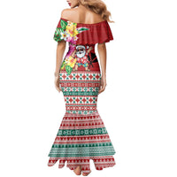 Santa Surf Mele Kalikimaka Personalized Family Matching Mermaid Dress and Hawaiian Shirt Aloha Tropical Christmas Vibes - Polynesian Pride