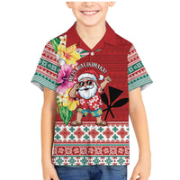 Santa Surf Mele Kalikimaka Personalized Family Matching Mermaid Dress and Hawaiian Shirt Aloha Tropical Christmas Vibes - Polynesian Pride