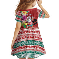 Santa Surf Mele Kalikimaka Personalized Family Matching Off The Shoulder Long Sleeve Dress and Hawaiian Shirt Aloha Tropical Christmas Vibes - Polynesian Pride