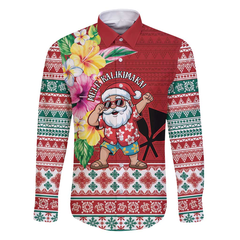 Santa Surf Mele Kalikimaka Personalized Family Matching Tank Maxi Dress and Hawaiian Shirt Aloha Tropical Christmas Vibes - Polynesian Pride