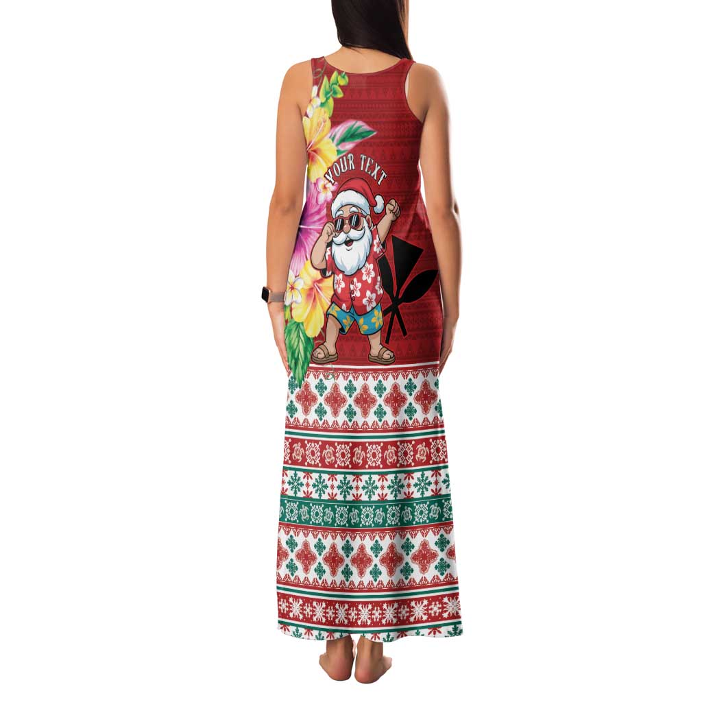 Santa Surf Mele Kalikimaka Personalized Family Matching Tank Maxi Dress and Hawaiian Shirt Aloha Tropical Christmas Vibes - Polynesian Pride