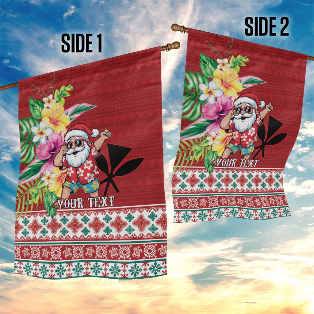 Santa Surf Mele Kalikimaka Personalized Garden Flag Aloha Tropical Christmas Vibes - Polynesian Pride