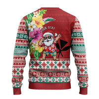 Santa Surf Mele Kalikimaka Personalized Ugly Christmas Sweater Aloha Tropical Christmas Vibes - Polynesian Pride