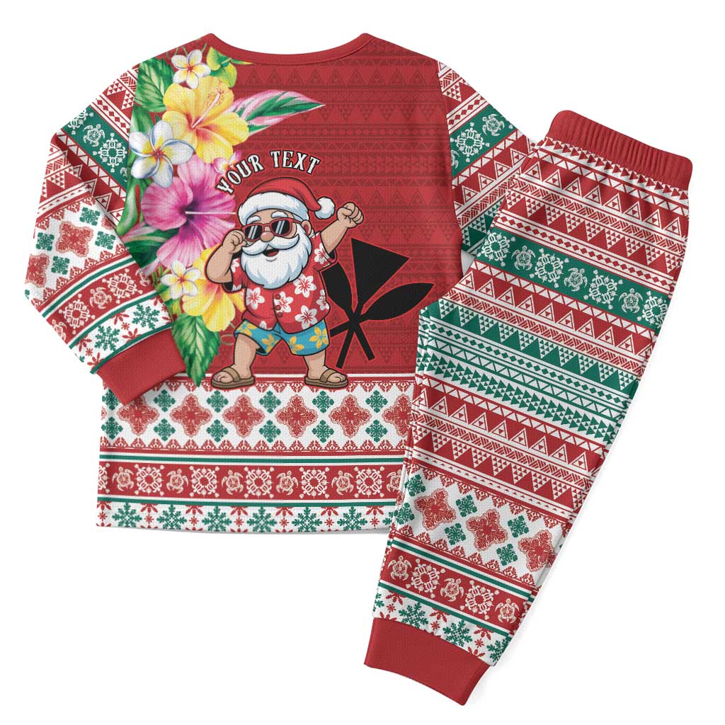 Santa Surf Mele Kalikimaka Personalized Christmas Pajama Set Aloha Tropical Christmas Vibes - Polynesian Pride