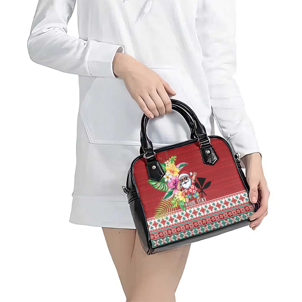 Santa Surf Mele Kalikimaka Personalized Shoulder Handbag Aloha Tropical Christmas Vibes - Polynesian Pride