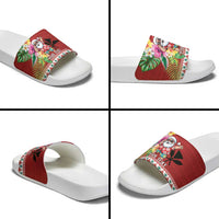Santa Surf Mele Kalikimaka Personalized Slide Sandals Aloha Tropical Christmas Vibes - Polynesian Pride