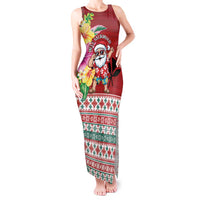 Santa Surf Mele Kalikimaka Personalized Tank Maxi Dress Aloha Tropical Christmas Vibes - Polynesian Pride