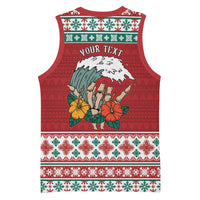 Shaka Sign Skull Mele Kalikimaka Personalized Basketball Jersey Hawaiian Quilt Pattern - Polynesian Pride