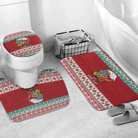 Shaka Sign Skull Mele Kalikimaka Personalized Bathroom Set Hawaiian Quilt Pattern - Polynesian Pride