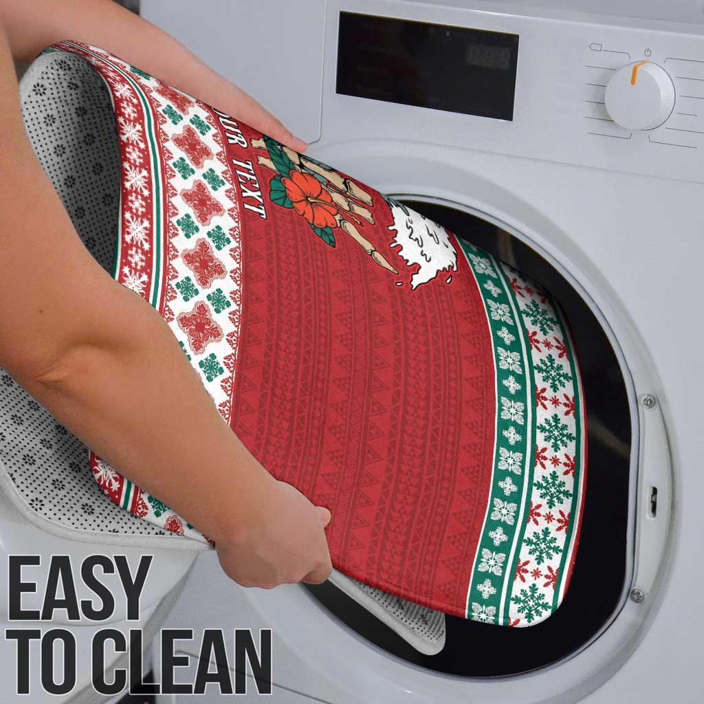 Shaka Sign Skull Mele Kalikimaka Personalized Bathroom Set Hawaiian Quilt Pattern - Polynesian Pride