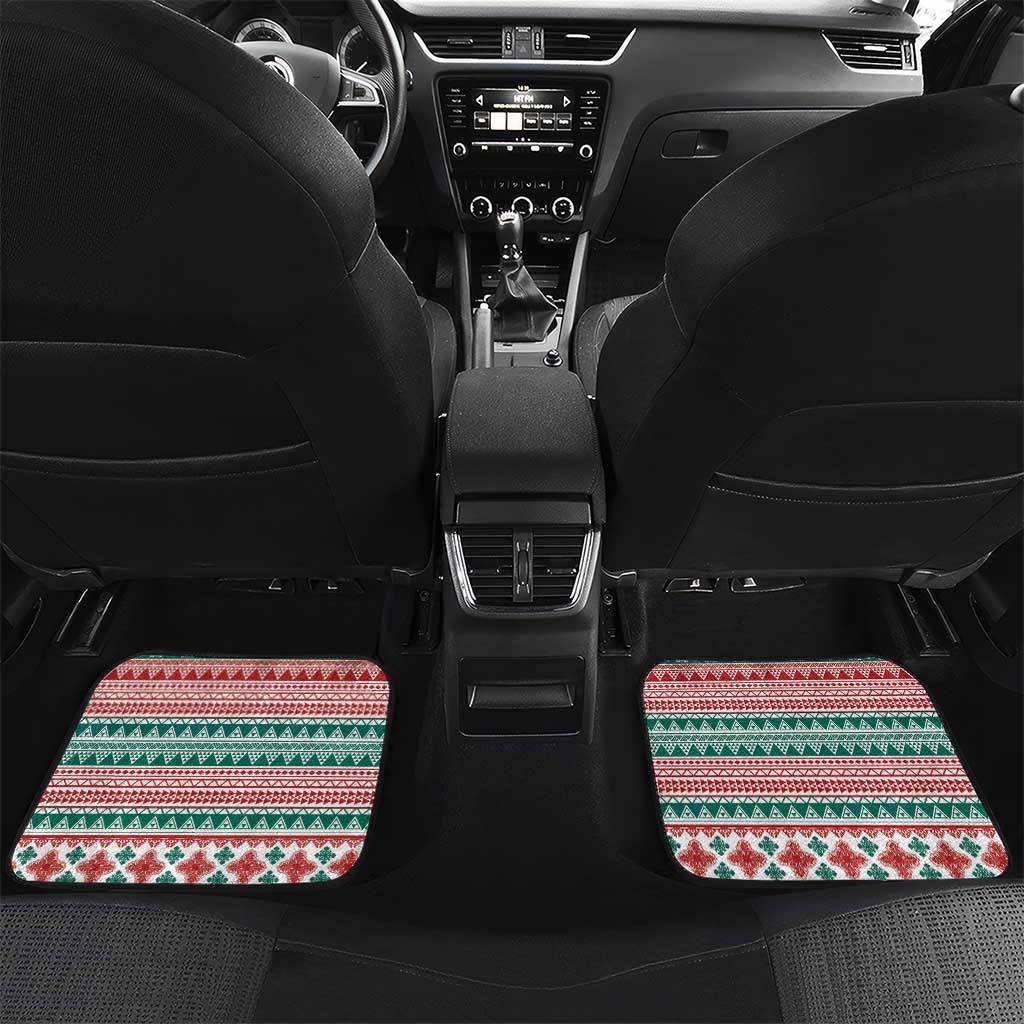 Shaka Sign Skull Mele Kalikimaka Personalized Car Mats Hawaiian Quilt Pattern - Polynesian Pride