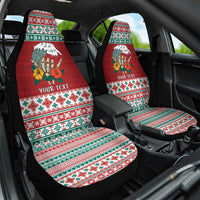 Shaka Sign Skull Mele Kalikimaka Personalized Car Seat Cover Hawaiian Quilt Pattern - Polynesian Pride