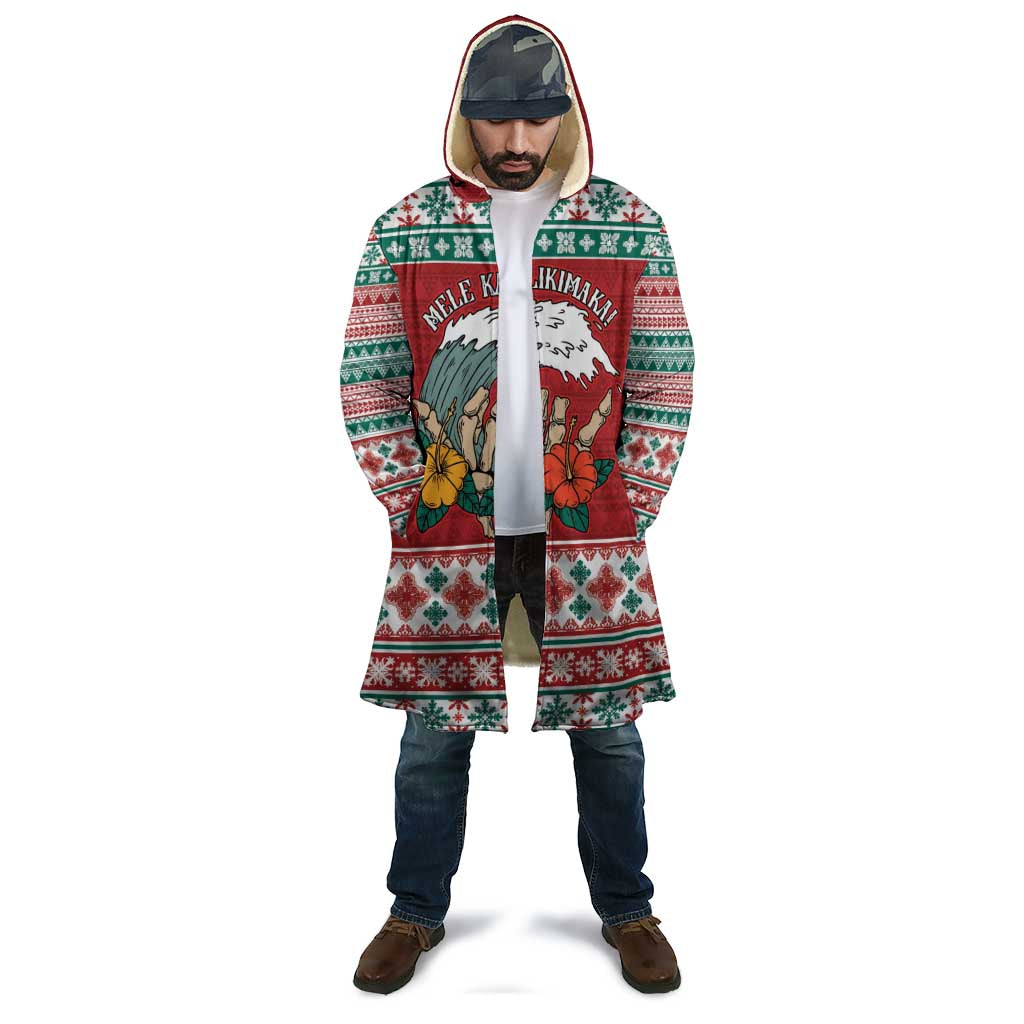 Shaka Sign Skull Mele Kalikimaka Personalized Cloak Hawaiian Quilt Pattern - Polynesian Pride