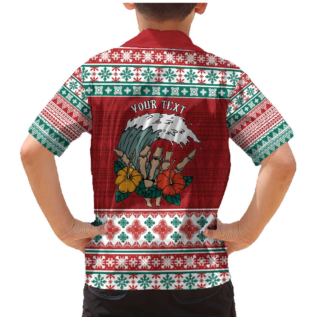 Shaka Sign Skull Mele Kalikimaka Personalized Family Matching Mermaid Dress and Hawaiian Shirt Hawaiian Quilt Pattern - Polynesian Pride