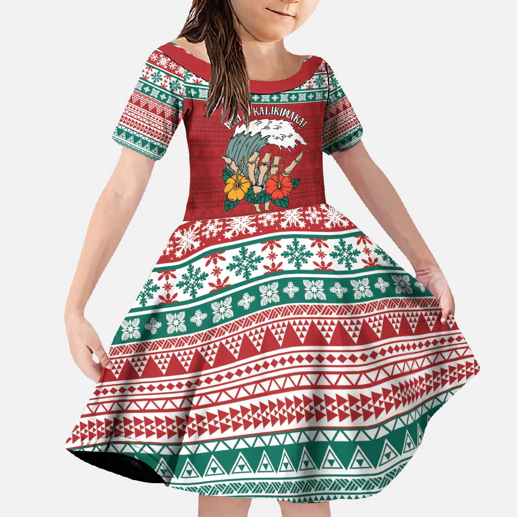 Shaka Sign Skull Mele Kalikimaka Personalized Family Matching Mermaid Dress and Hawaiian Shirt Hawaiian Quilt Pattern - Polynesian Pride