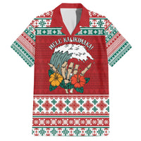 Shaka Sign Skull Mele Kalikimaka Personalized Family Matching Off The Shoulder Long Sleeve Dress and Hawaiian Shirt Hawaiian Quilt Pattern - Polynesian Pride