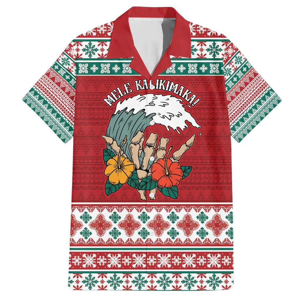 Shaka Sign Skull Mele Kalikimaka Personalized Family Matching Puletasi and Hawaiian Shirt Hawaiian Quilt Pattern - Polynesian Pride