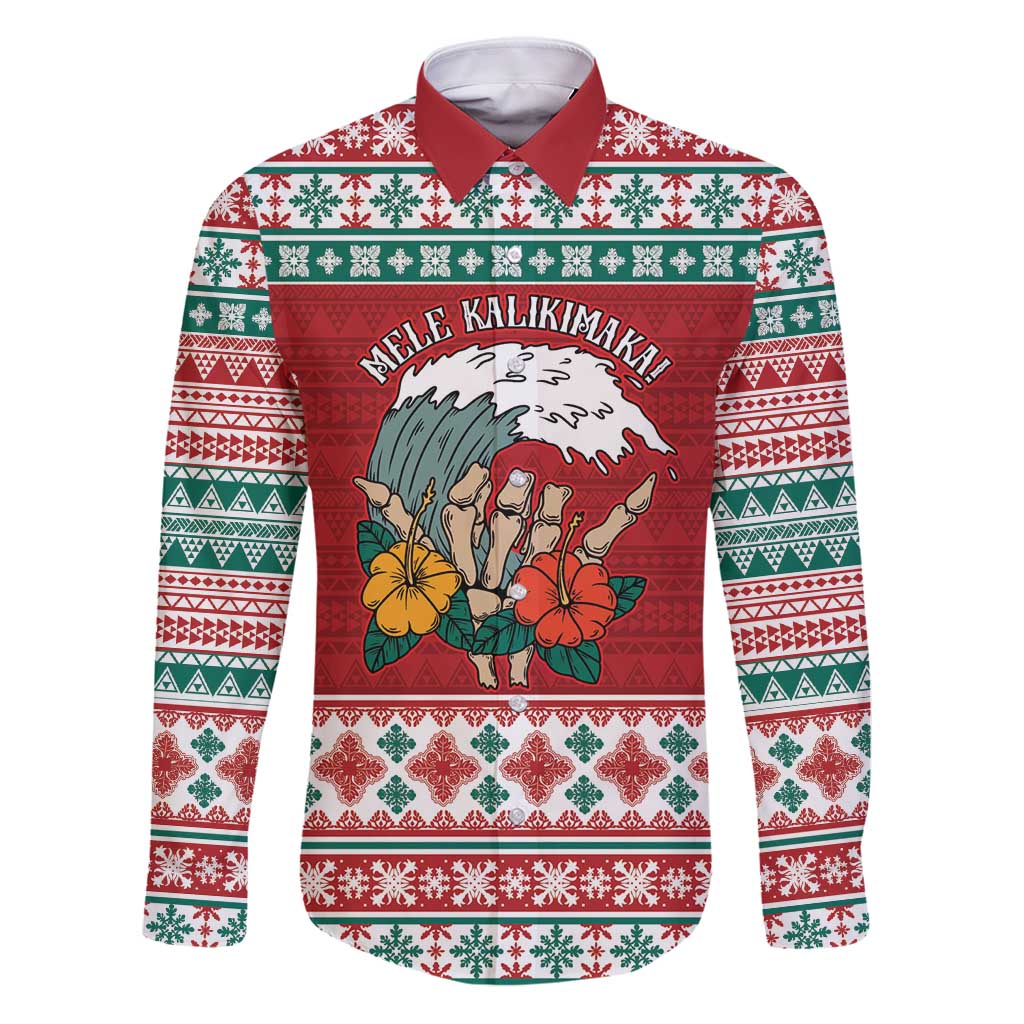 Shaka Sign Skull Mele Kalikimaka Personalized Family Matching Puletasi and Hawaiian Shirt Hawaiian Quilt Pattern - Polynesian Pride