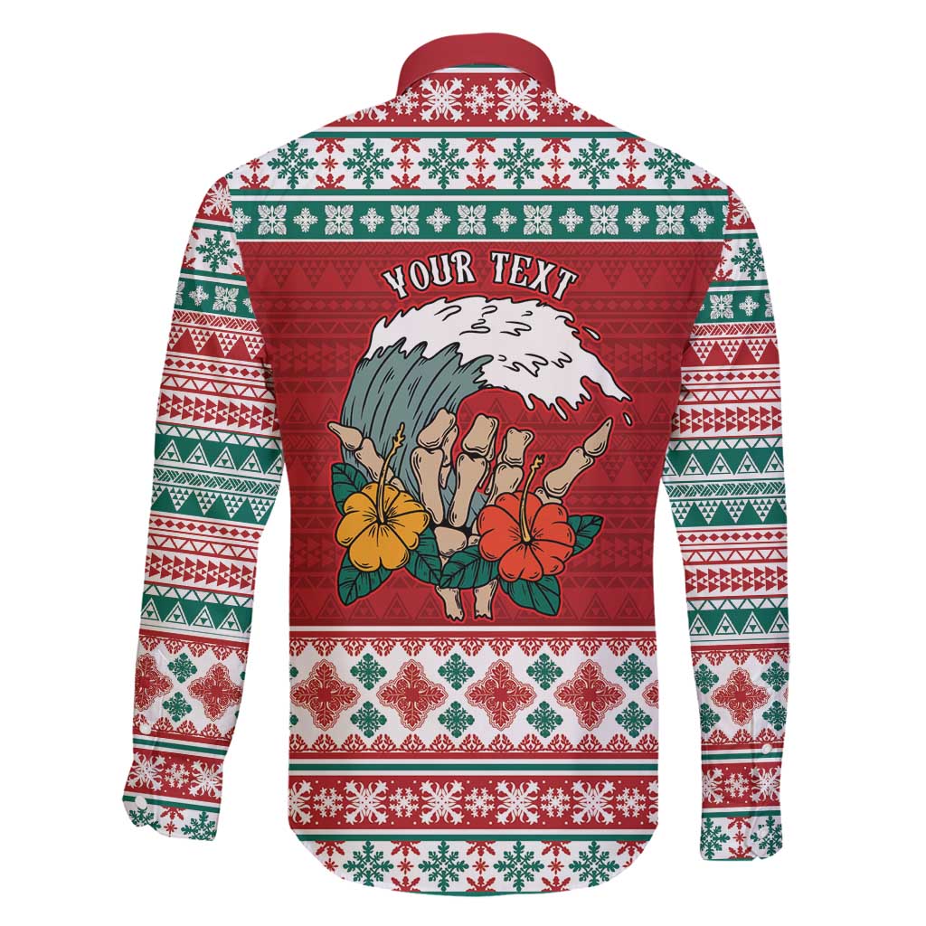 Shaka Sign Skull Mele Kalikimaka Personalized Family Matching Puletasi and Hawaiian Shirt Hawaiian Quilt Pattern - Polynesian Pride