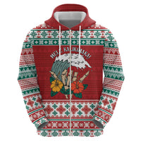 Shaka Sign Skull Mele Kalikimaka Personalized Hoodie Hawaiian Quilt Pattern - Polynesian Pride