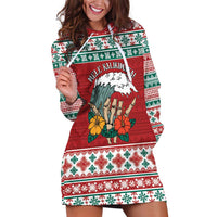 Shaka Sign Skull Mele Kalikimaka Personalized Hoodie Dress Hawaiian Quilt Pattern - Polynesian Pride