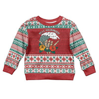 Shaka Sign Skull Mele Kalikimaka Personalized Kid Ugly Christmas Sweater Hawaiian Quilt Pattern - Polynesian Pride