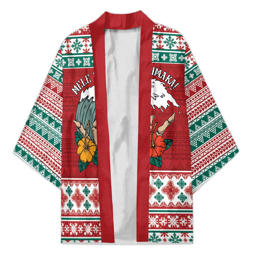 Shaka Sign Skull Mele Kalikimaka Personalized Kimono Hawaiian Quilt Pattern - Polynesian Pride