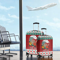 Shaka Sign Skull Mele Kalikimaka Personalized Luggage Cover Hawaiian Quilt Pattern - Polynesian Pride