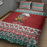 Shaka Sign Skull Mele Kalikimaka Personalized Quilt Bed Set Hawaiian Quilt Pattern - Polynesian Pride