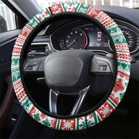 Shaka Sign Skull Mele Kalikimaka Steering Wheel Cover Hawaiian Quilt Pattern - Polynesian Pride