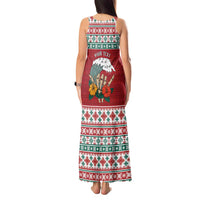 Shaka Sign Skull Mele Kalikimaka Personalized Tank Maxi Dress Hawaiian Quilt Pattern - Polynesian Pride