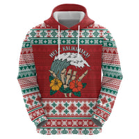 Shaka Sign Skull Mele Kalikimaka Personalized Zip Hoodie Hawaiian Quilt Pattern - Polynesian Pride