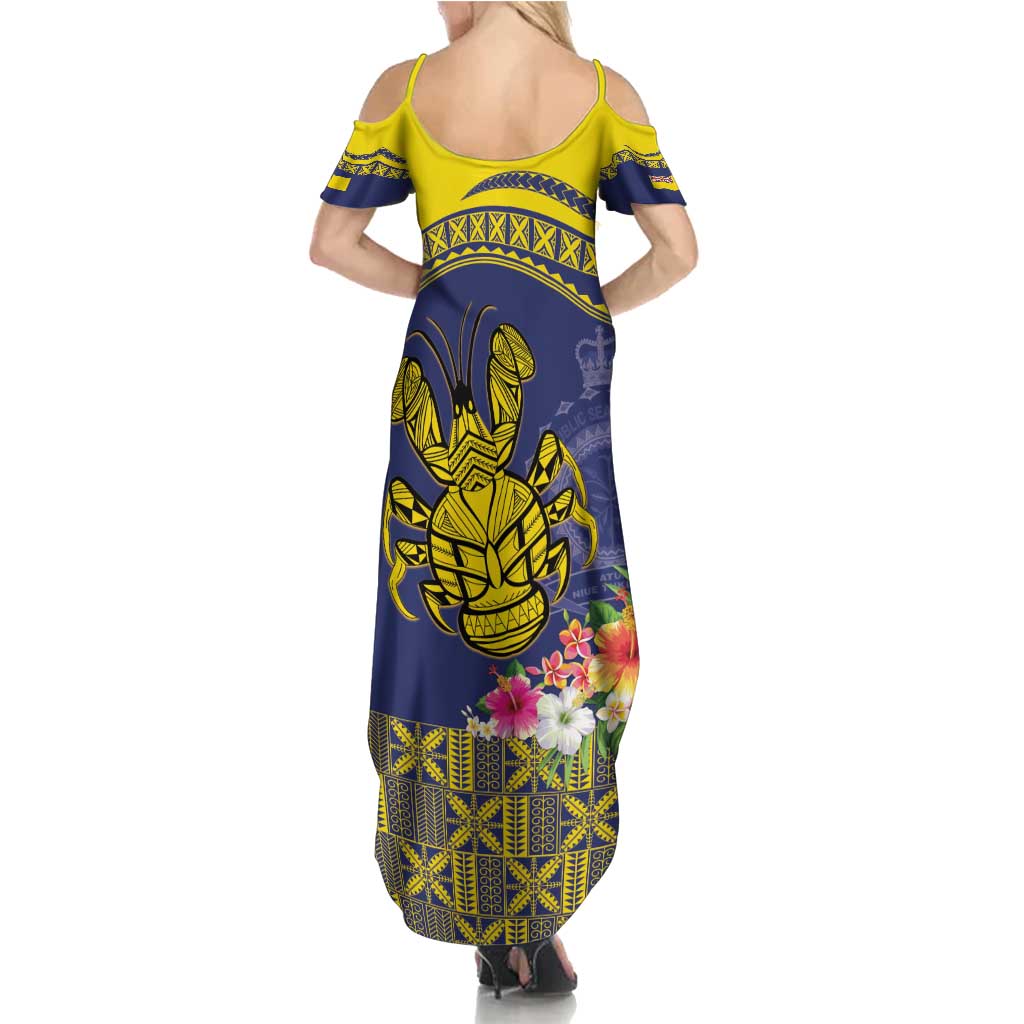 Niue Coconut Crab Family Matching Summer Maxi Dress and Hawaiian Shirt Rock of Polynesia