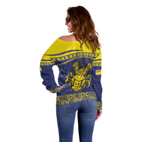 Niue Coconut Crab Off Shoulder Sweater Rock of Polynesia