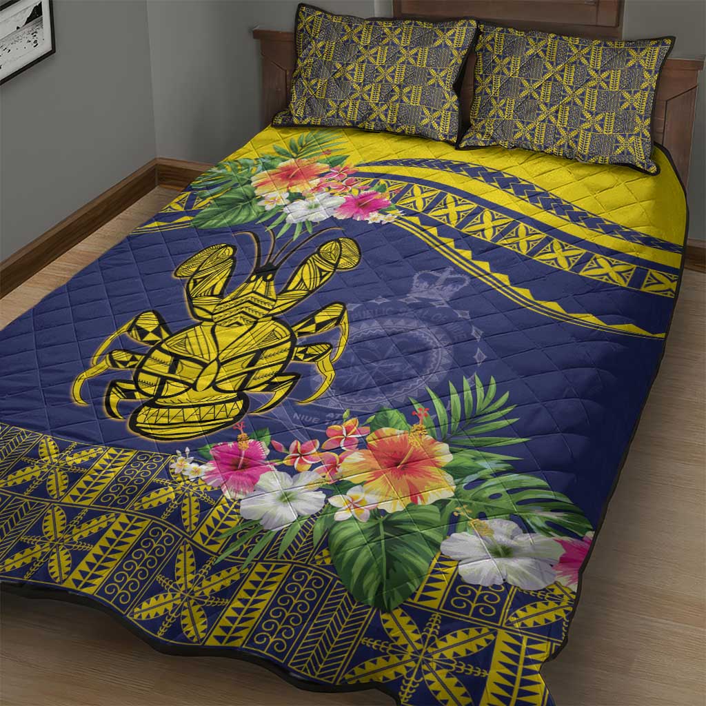 Niue Coconut Crab Quilt Bed Set Rock of Polynesia