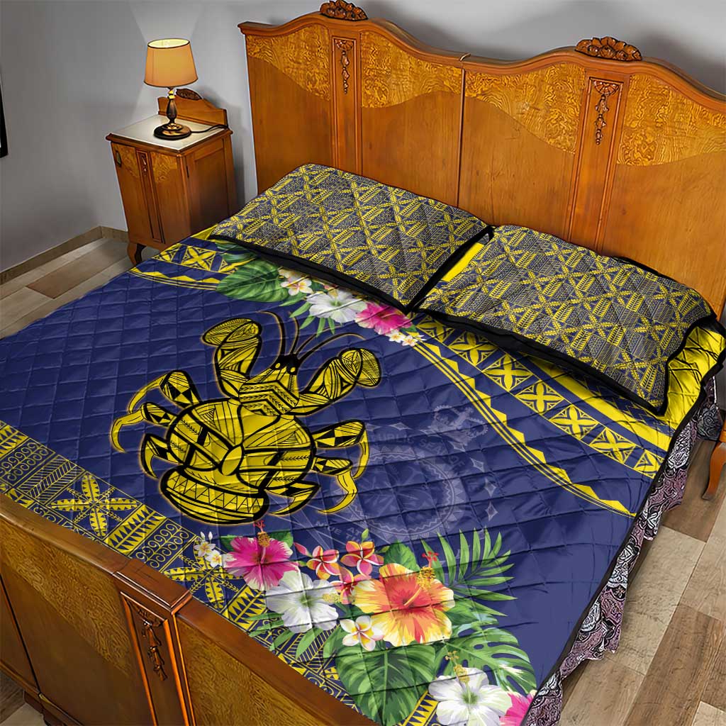 Niue Coconut Crab Quilt Bed Set Rock of Polynesia