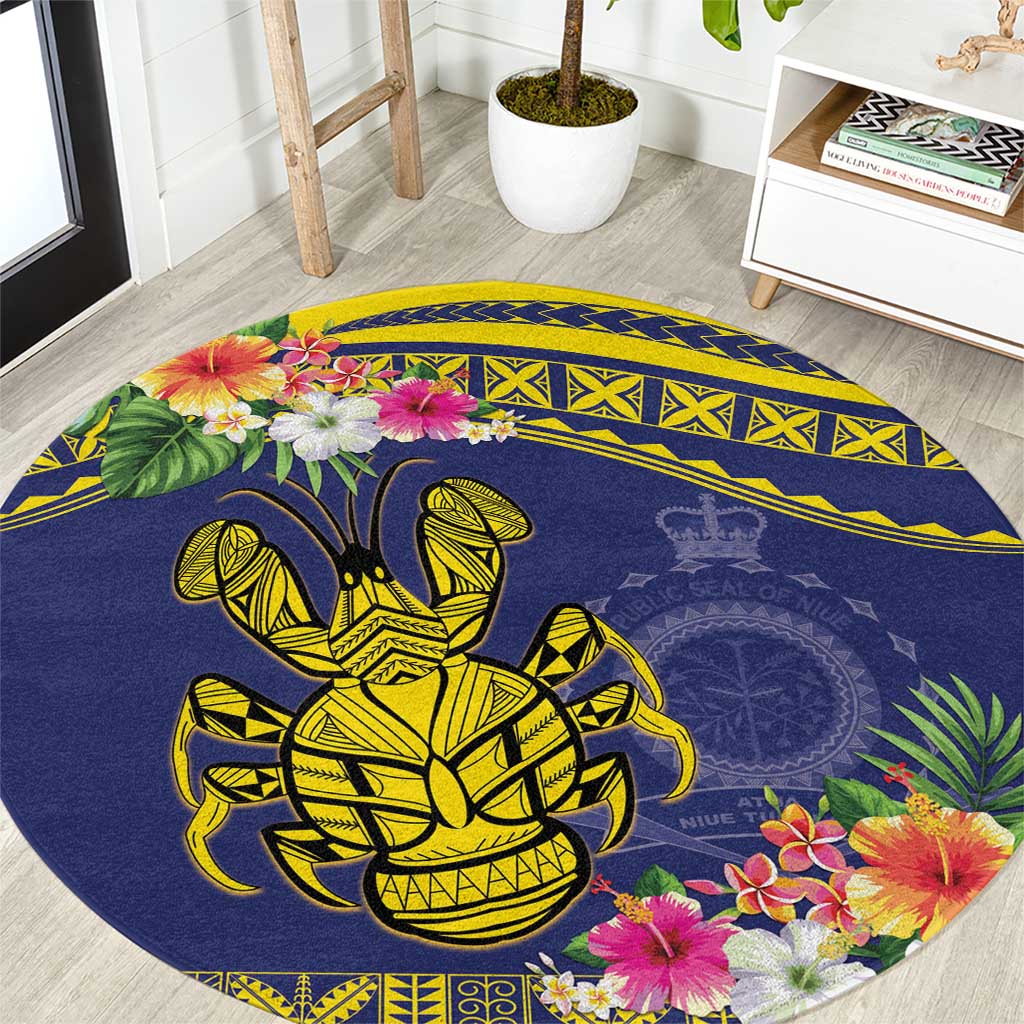 Niue Coconut Crab Round Carpet Rock of Polynesia LT9 Gold - Polynesian Pride