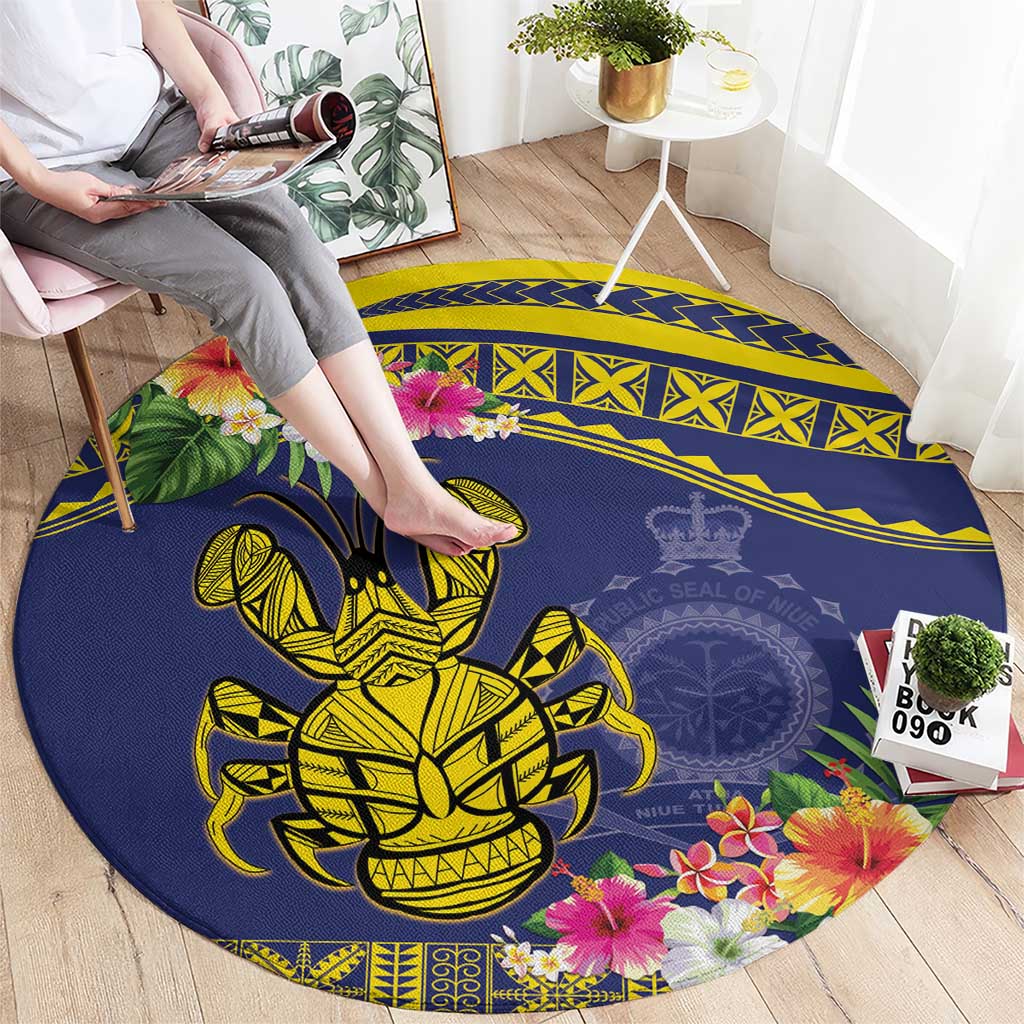 Niue Coconut Crab Round Carpet Rock of Polynesia LT9 - Polynesian Pride