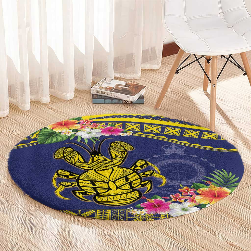 Niue Coconut Crab Round Carpet Rock of Polynesia LT9 - Polynesian Pride