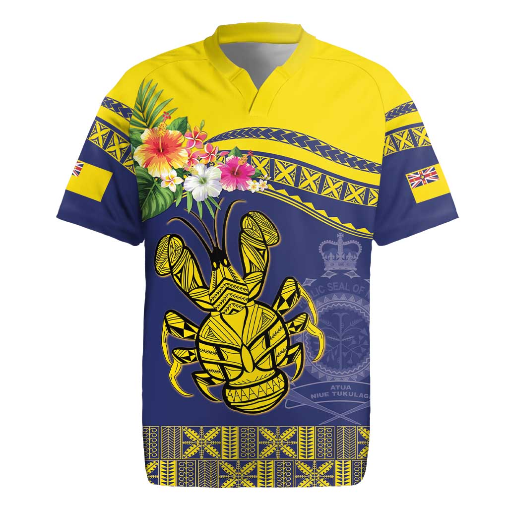 Niue Coconut Crab Rugby Jersey Rock of Polynesia