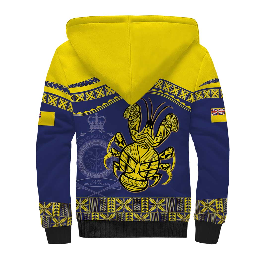 Niue Coconut Crab Sherpa Hoodie Rock of Polynesia