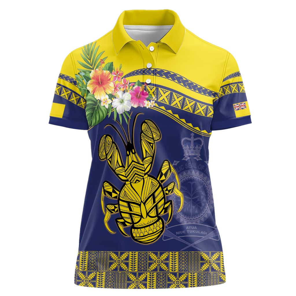 Niue Coconut Crab Women Polo Shirt Rock of Polynesia