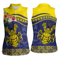 Niue Coconut Crab Women Sleeveless Polo Shirt Rock of Polynesia LT9 - Polynesian Pride