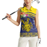 Niue Coconut Crab Women Sleeveless Polo Shirt Rock of Polynesia LT9 - Polynesian Pride