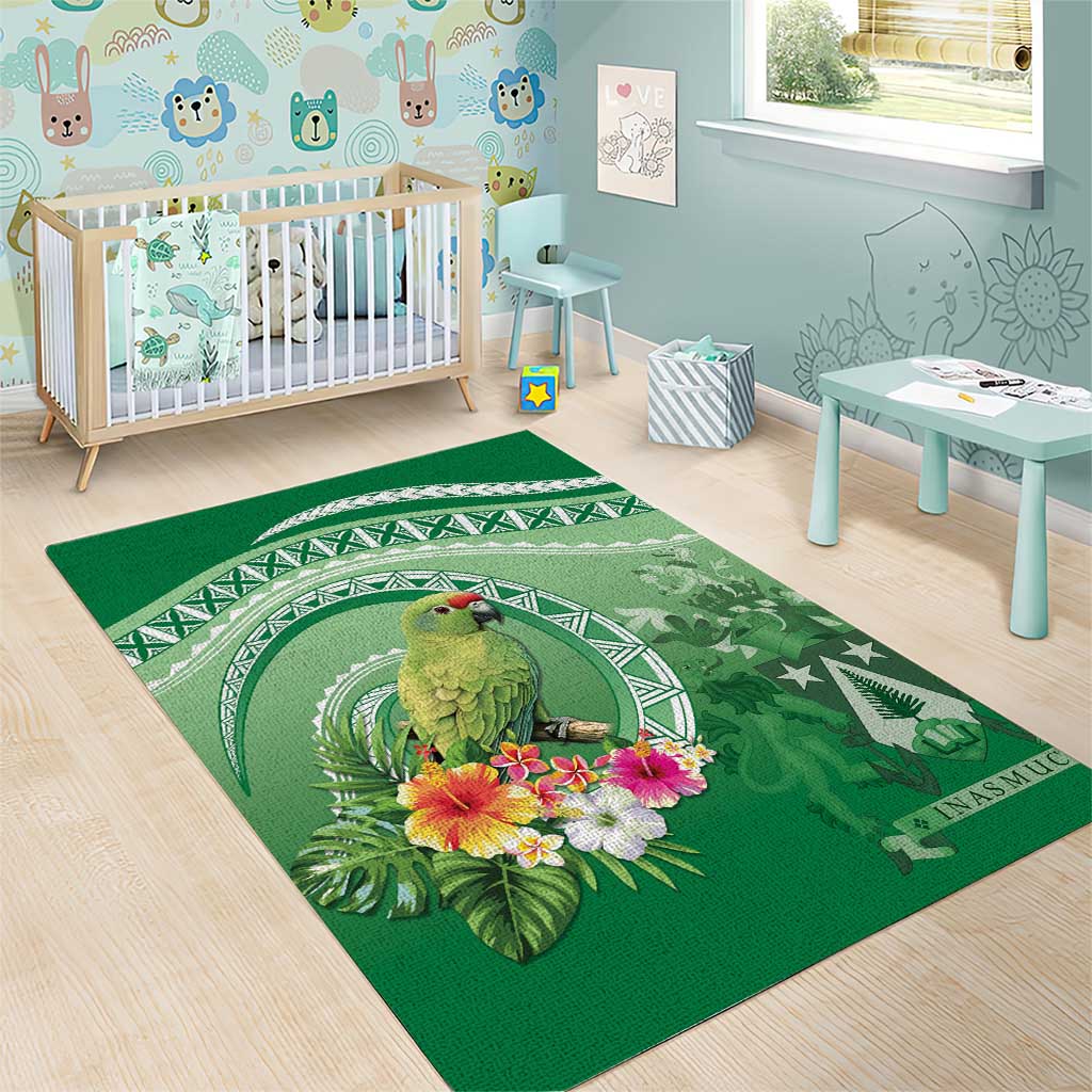 Norfolk Parakeet Tropical Area Rug Norfolk Island Tribal Pattern
