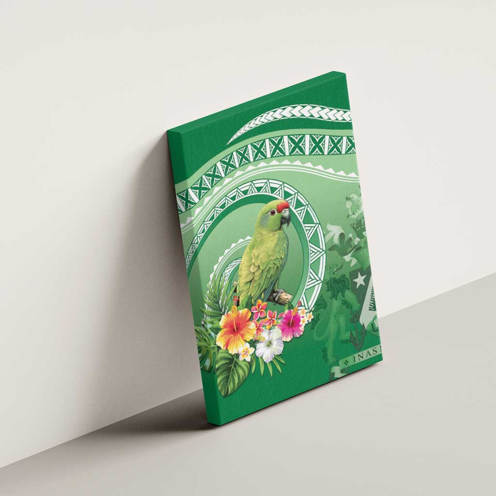 Norfolk Parakeet Tropical Canvas Wall Art Norfolk Island Tribal Pattern