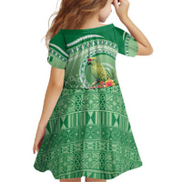 Norfolk Parakeet Tropical Family Matching Mermaid Dress and Hawaiian Shirt Norfolk Island Tribal Pattern